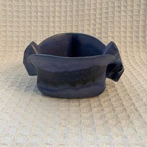 Hilborn Blue & Violet Handmade Pinched & Rolled Signed Pottery Bowl Canada